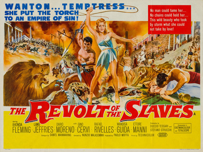 The Revolt of the Slaves 1960 original vintage UK quad film movie poster
