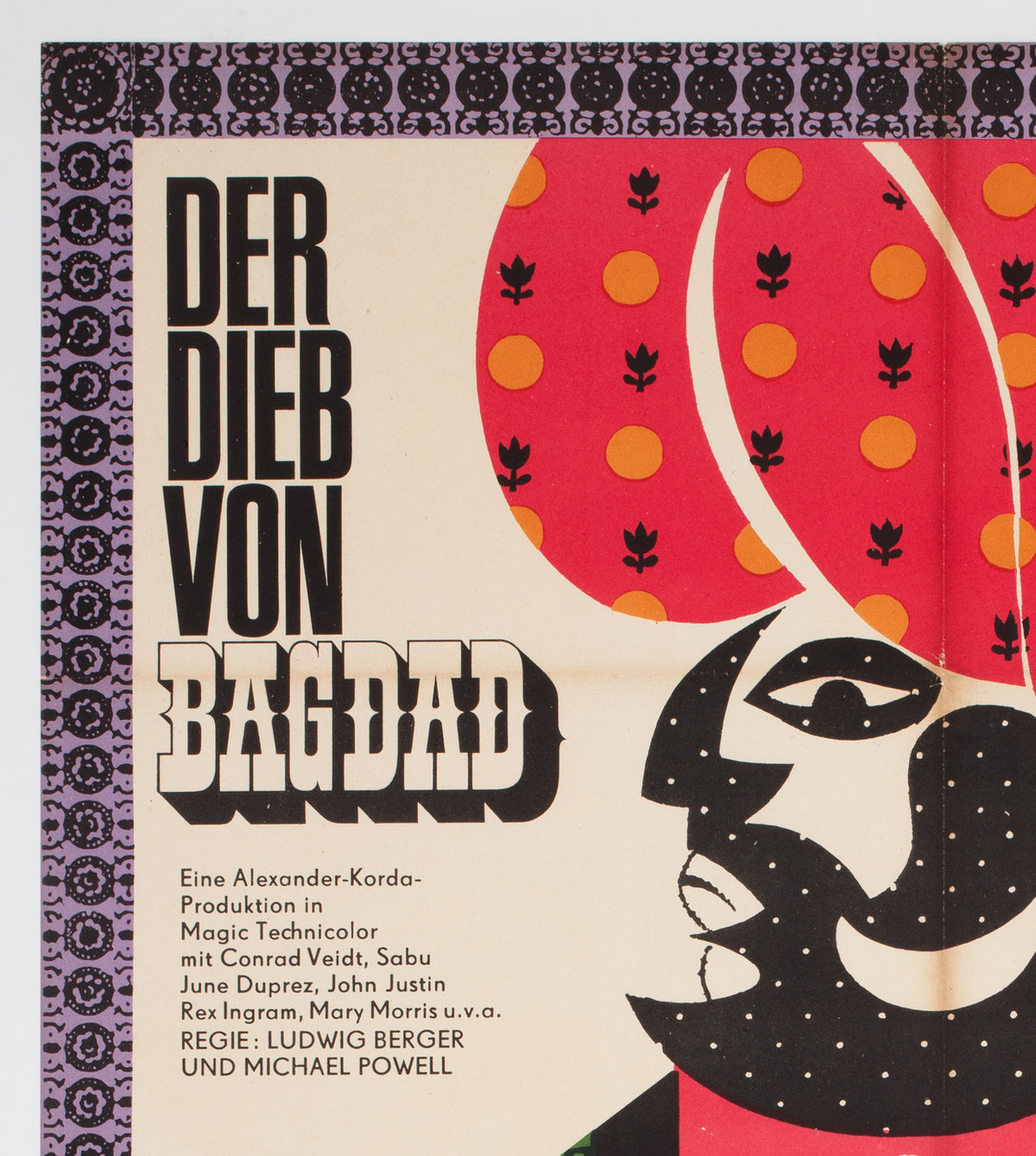 The Thief of Bagdad 1965 East German Film Poster, Gottsmann - detail