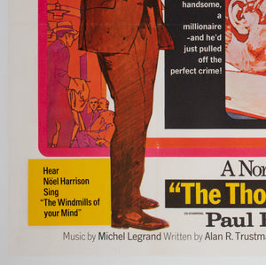The Thomas Crown Affair 1968 UK Quad Film Movie Poster - detail