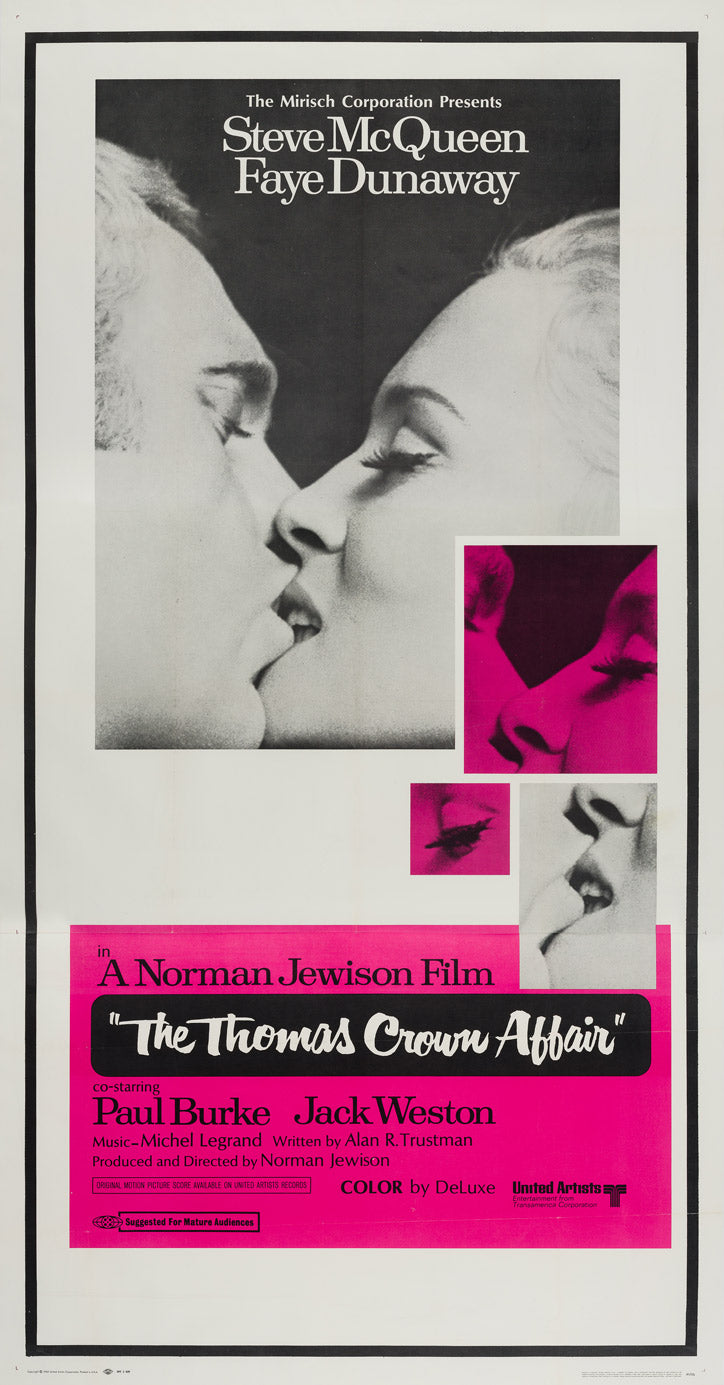 The Thomas Crown Affair 1968 US 3 Sheet original film movie poster Steve McQueen