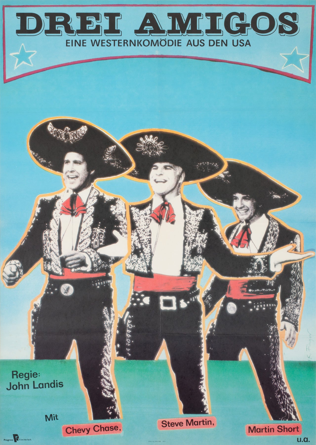  Three Amigos 1990 East German Film Movie Poster, Finger