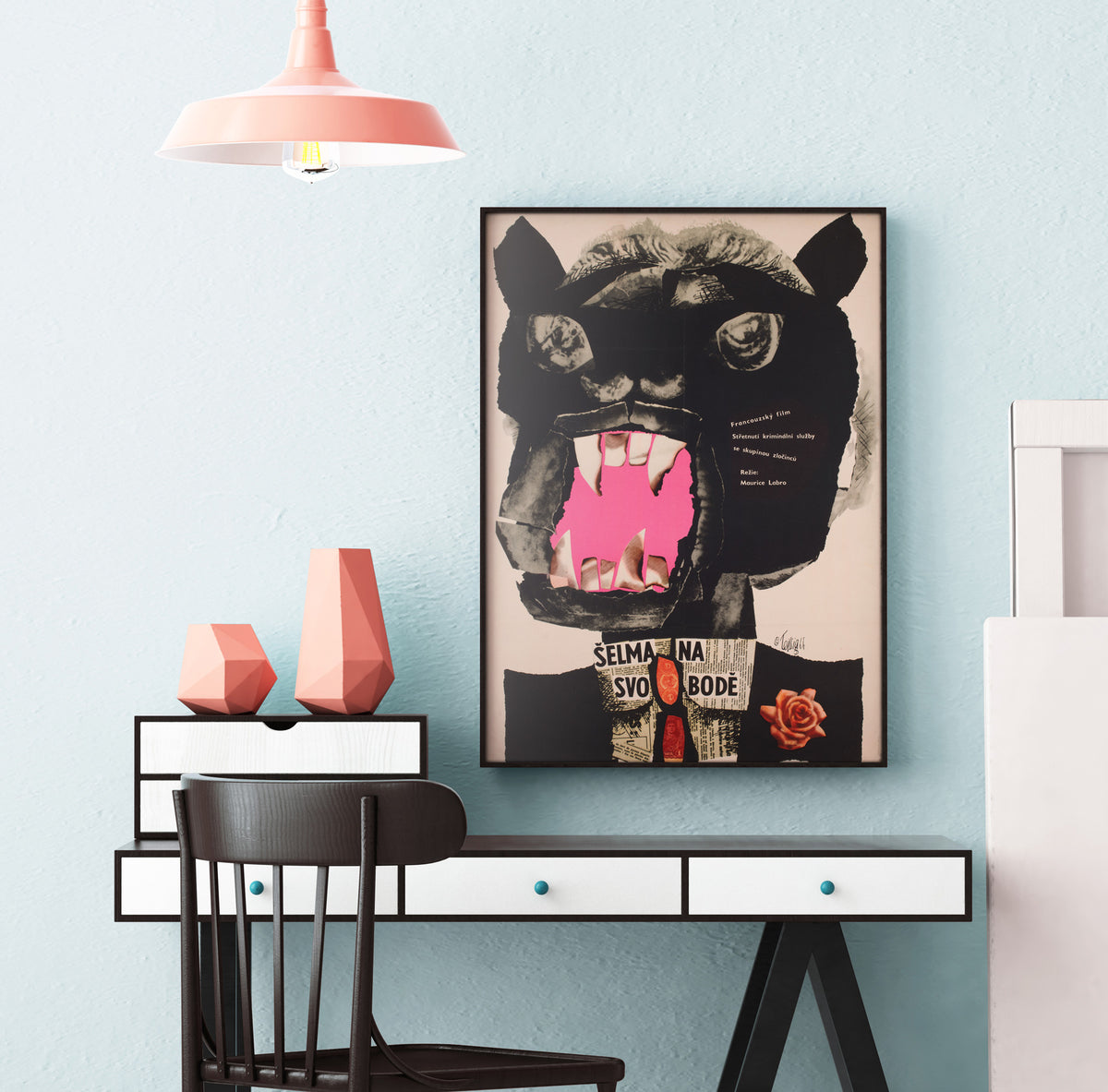 The Tiger Attacks/Le Fauve est Lache 1966 Czech A1 Film Movie Poster, Teissig