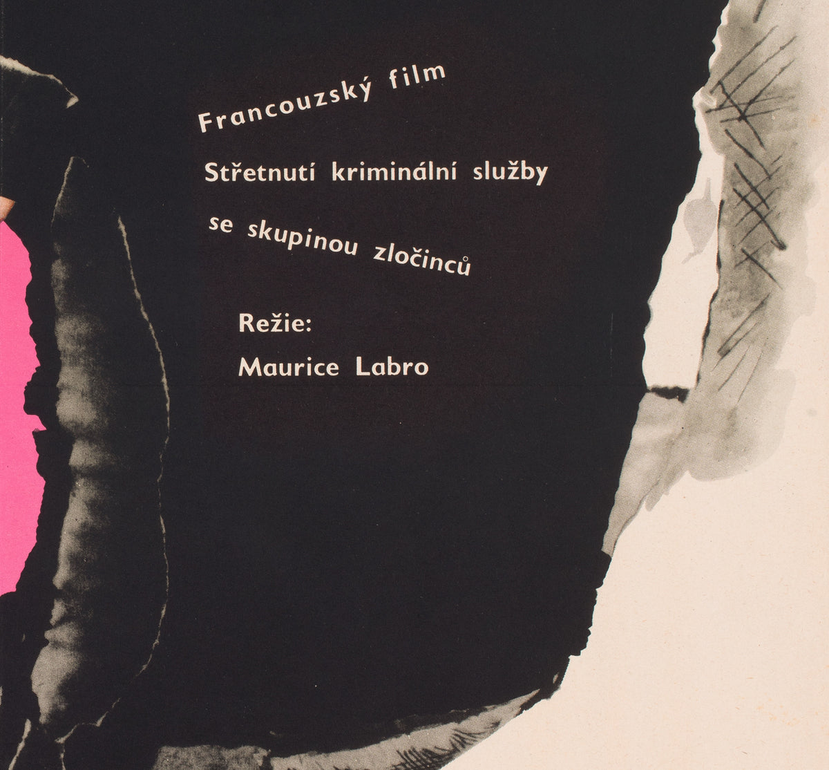 The Tiger Attacks/Le Fauve est Lache 1966 Czech A1 Film Movie Poster, Teissig - detail