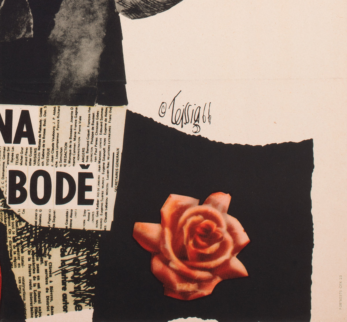 The Tiger Attacks/Le Fauve est Lache 1966 Czech A1 Film Movie Poster, Teissig - detail