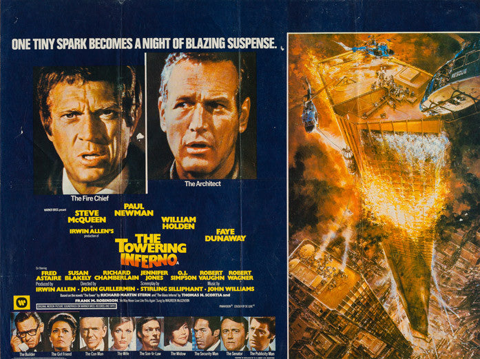 The Towering Inferno 1974 original vintage UK quad film movie poster - Steve McQueen, Paul Newman