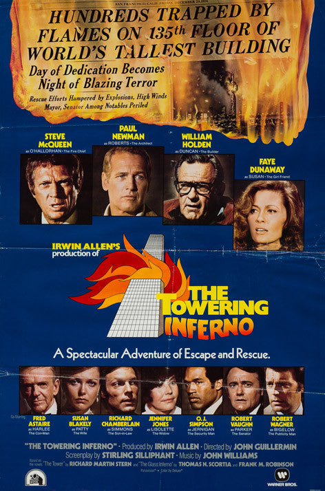 The Towering Inferno 1974 original vintage rare US 1 sheet Christmas Advance film movie poster