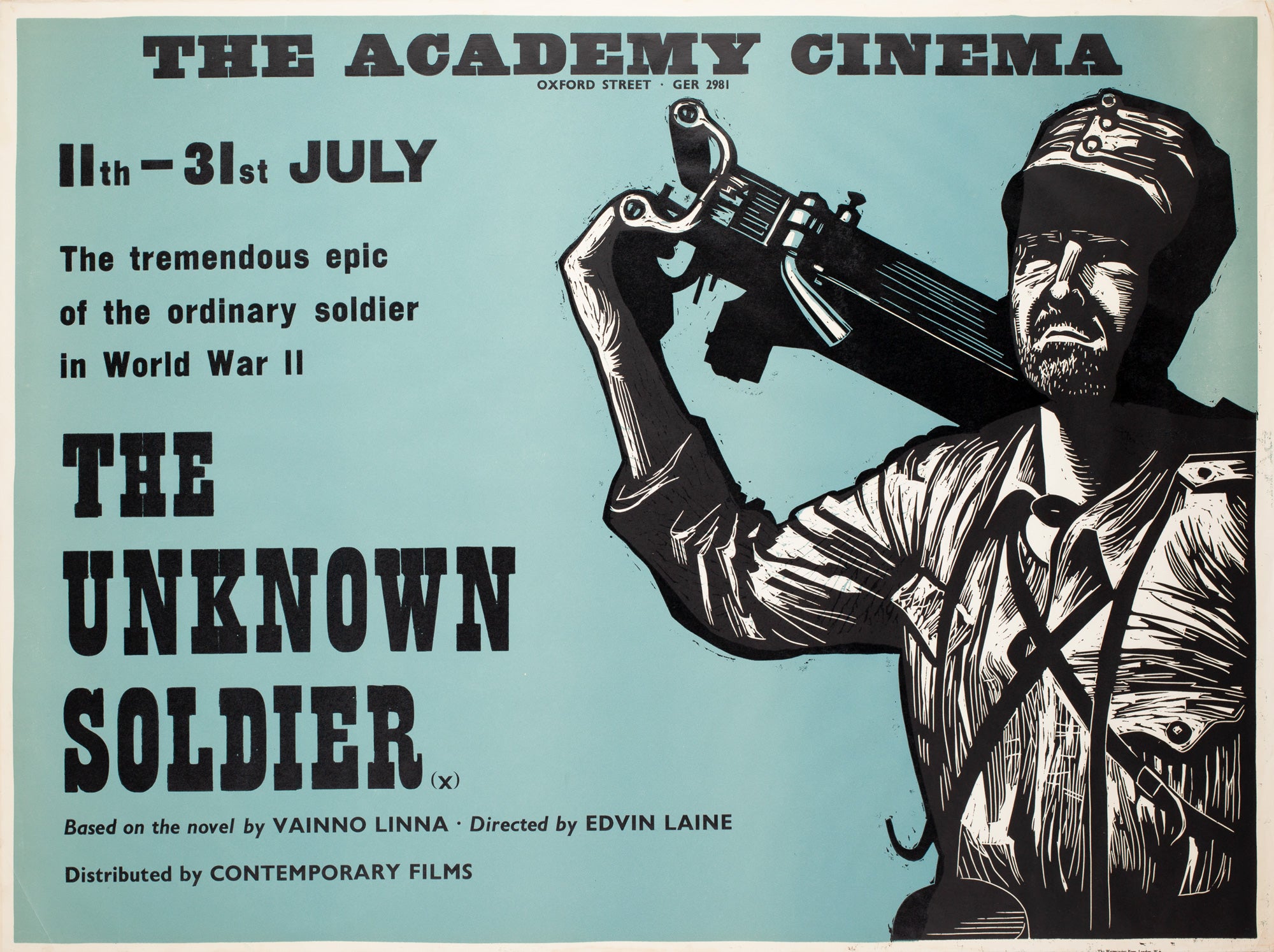 The Unknown Soldier 1970s Academy Cinema UK Quad Film Poster, Strausfeld