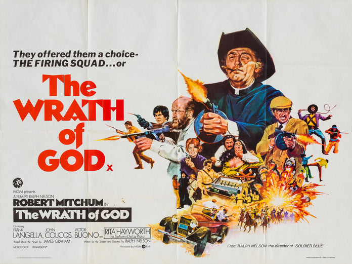 The Wrath of God 1972 original vintage UK quad film movie poster - Robert Mitchum, Rita Hayworth