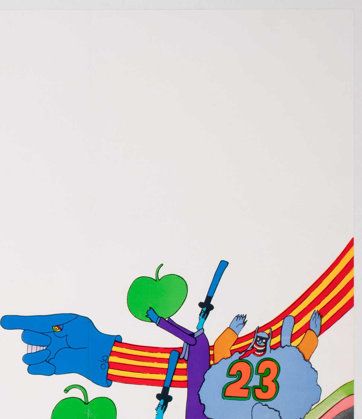 Yellow Submarine 1968 UK Quad Film Poster, Heinz Edelmann - detail