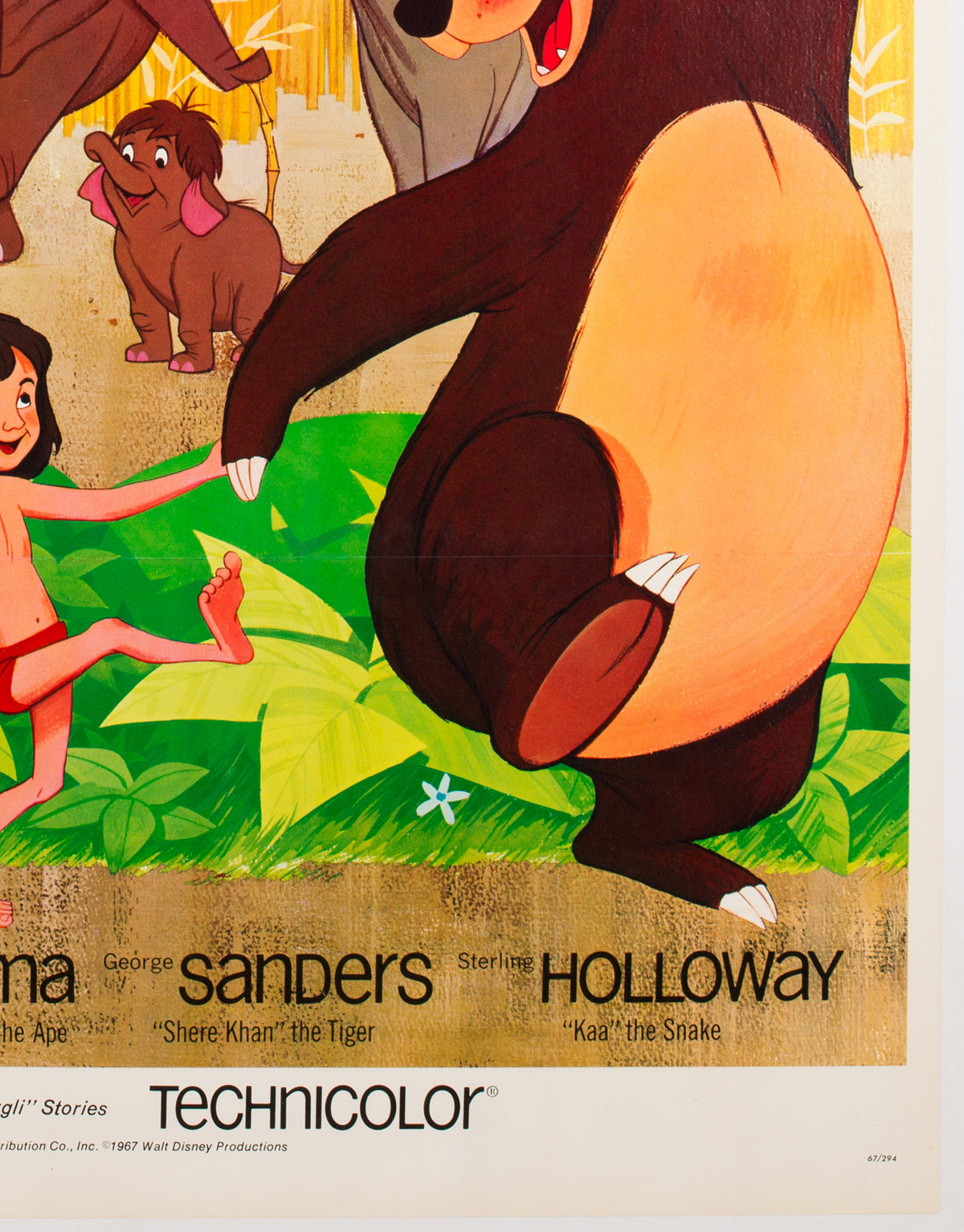 The Jungle Book 1967 US 1 Sheet Film Poster - detail