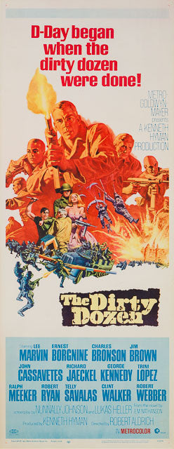 The Dirty Dozen 1967 original vintage US insert film movie poster