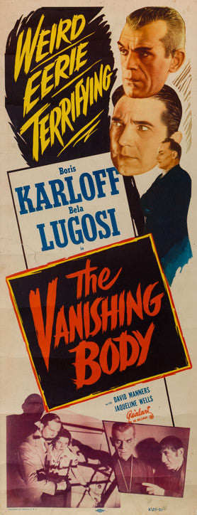 The Vanishing Body 1934 R1953 original vintage US insert film movie poster