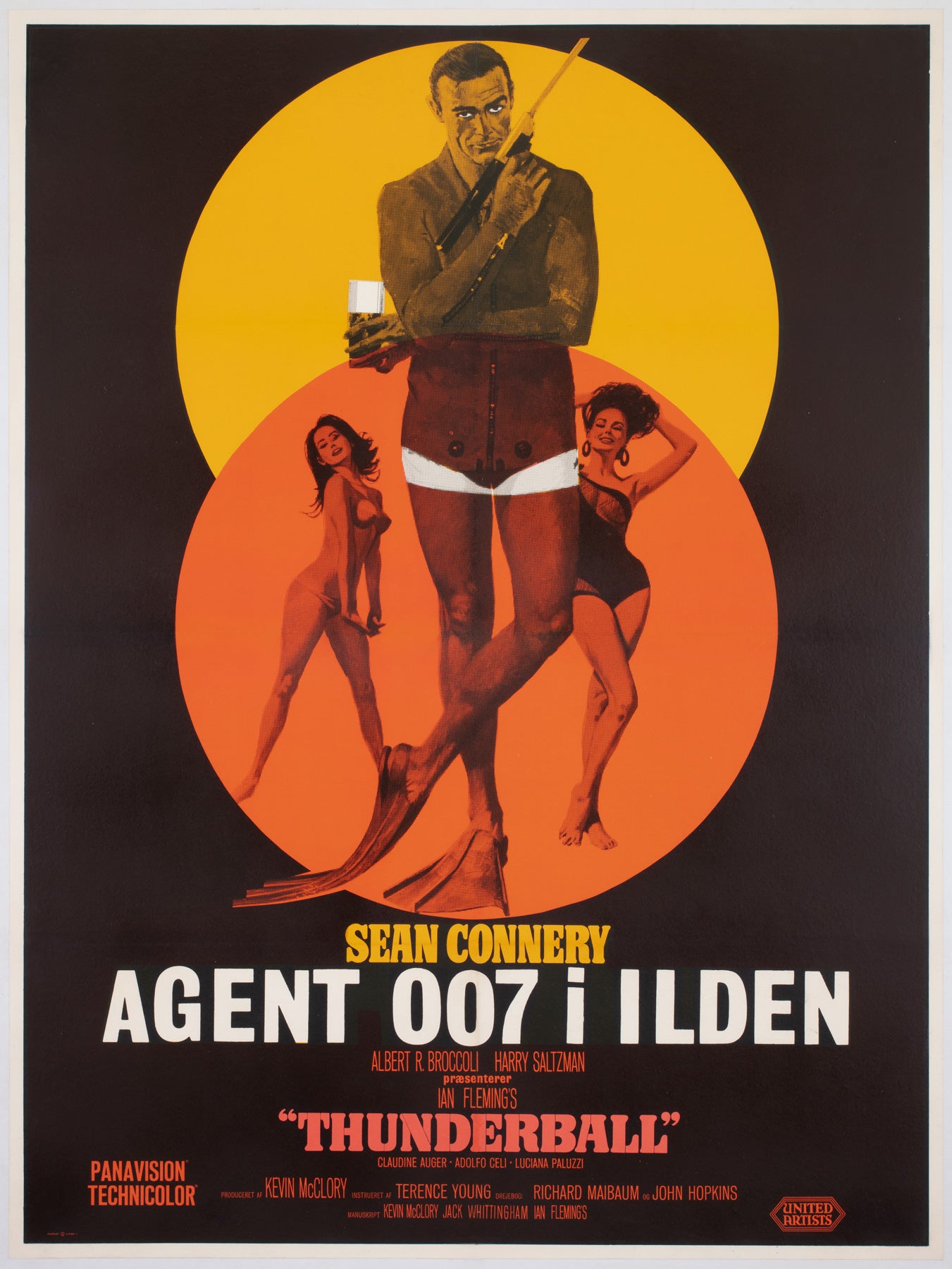 Thunderball 1965 Danish A1 Film Movie Poster, Robert McGinnis