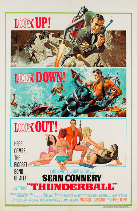 Thunderball 1965 US 1 Sheet Uncropped film poster