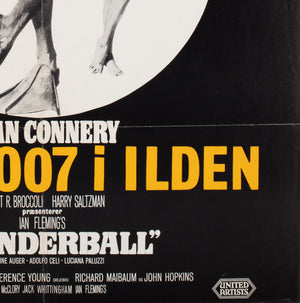 Thunderball R1972 Danish A1 Film Movie Poster, McGinnis - detail