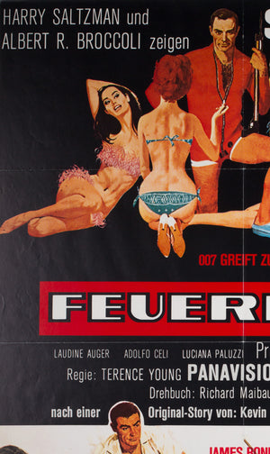 Thunderball R1980s German James Bond Film Poster - detail