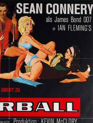 Thunderball R1980s German James Bond Film Poster - detail