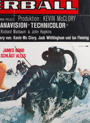 Thunderball R1980s German James Bond Film Poster - detail