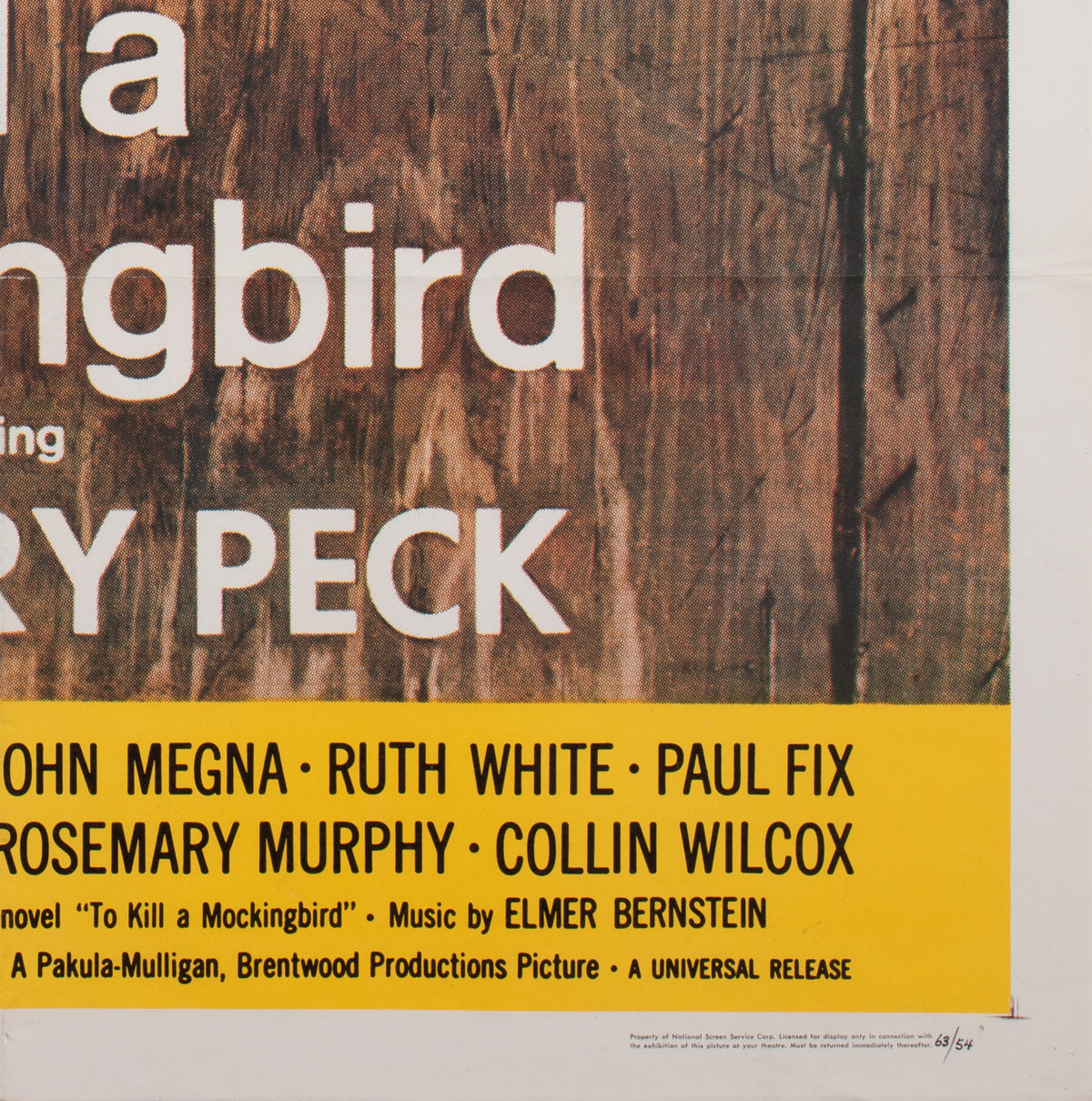 To Kill a Mockingbird 1962 US 1 Sheet Film Movie Poster - detail
