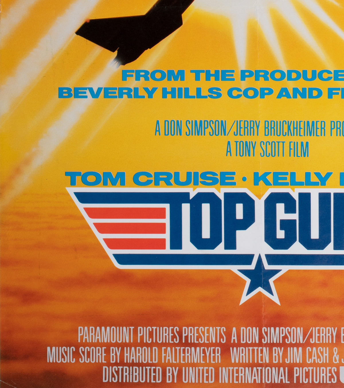 Top Gun 1986 UK Quad Film Poster, Brian Bysouth - detail