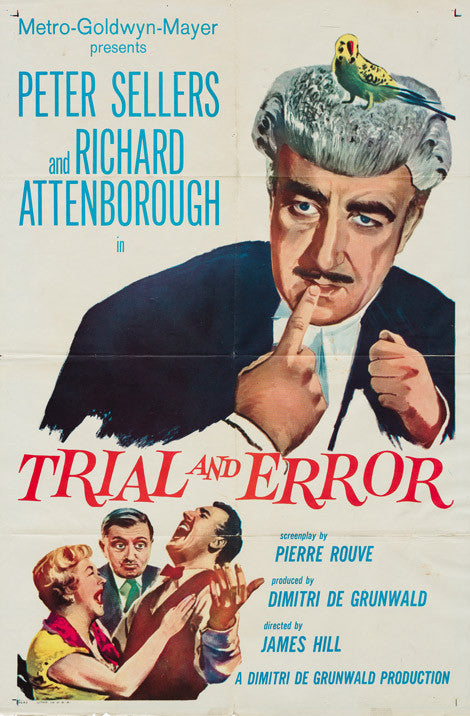 Trial and Error 1962 original vintage US 1 sheet film movie poster - Peter Sellers, Richard Attenborough