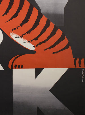 CYRK Two Tigers 1973 Polish Circus Poster, Gorka - detail