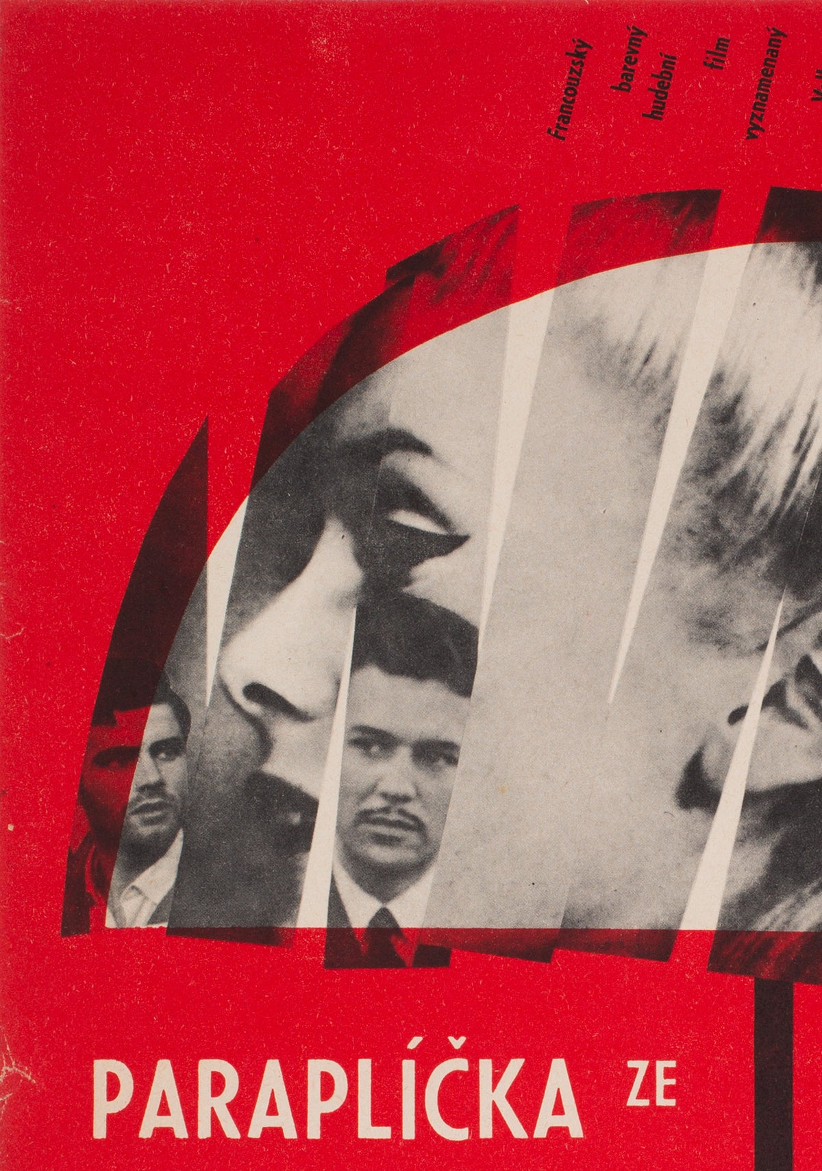 The Umbrellas of Cherbourg 1966 Czech A3 Film Movie Poster, Vystrcil - detail