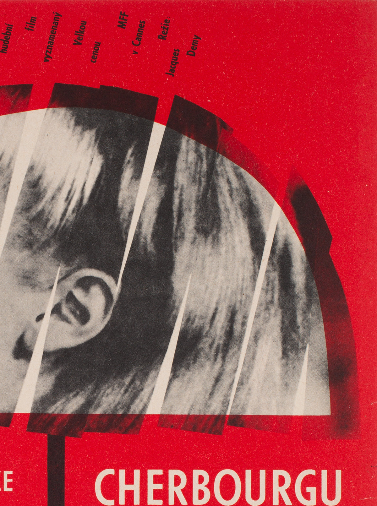 The Umbrellas of Cherbourg 1966 Czech A3 Film Movie Poster, Vystrcil - detail