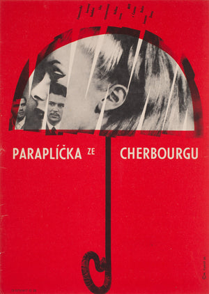 The Umbrellas of Cherbourg 1966 Czech A3 Film Movie Poster, Vystrcil