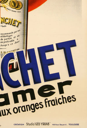 Un Blanchet Amer 1936 Vintage French Alcohol Poster, Geo Yrrab - detail