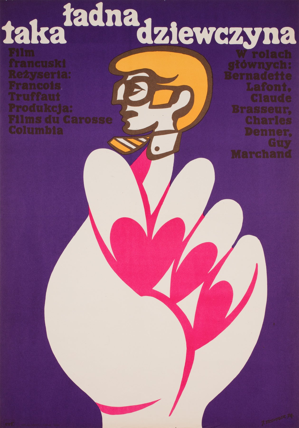 A Gorgeous Girl Like Me 1972 Polish A1 Film Movie Poster, Jerzy Treutler