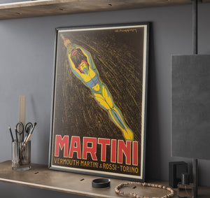 Vermouth Martini 1950s Vintage Italian Alcohol Advertising Poster, Giorgio Muggiani