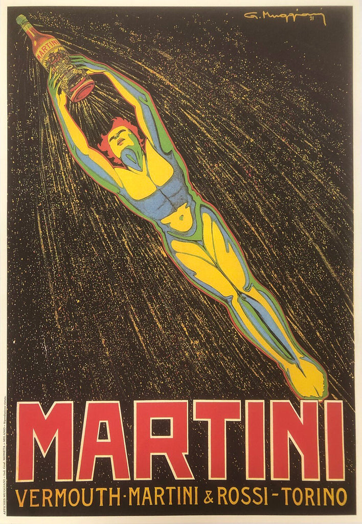 Vermouth Martini 1980s Vintage Italian Alcohol Advertising Poster