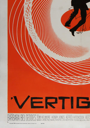 Vertigo 1958 US 1 Sheet Film Poster, Bass - detail