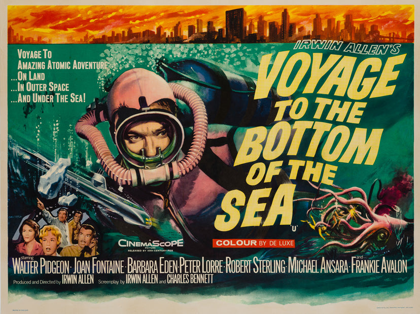 Voyage to the Bottom of the Sea 1961 UK Quad original film movie poster