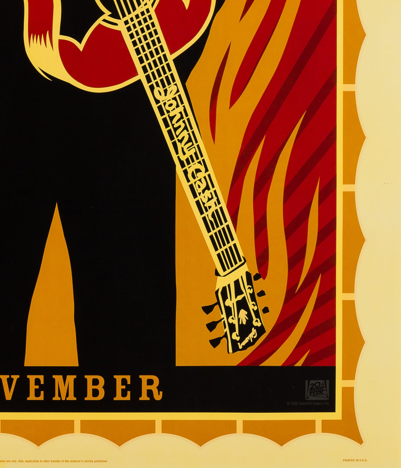 Walk the Line 2005 US 1 Sheet Advance Film Poster, Fairey - detail