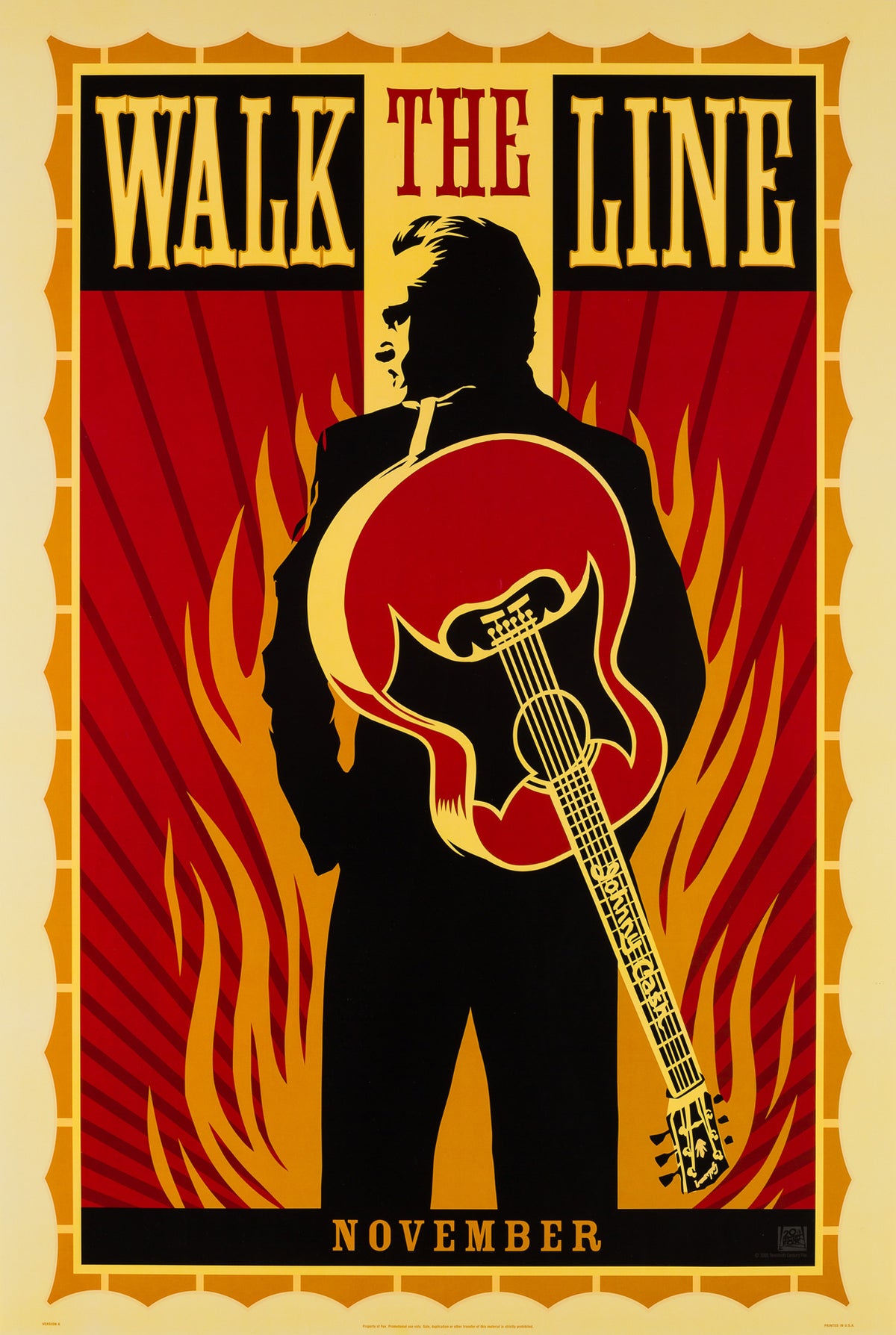 Walk the Line 2005 US 1 Sheet Advance Film Poster, Fairey