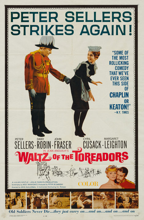 Waltz of the Toreadors 1962 original vintage US 1 sheet film movie poster - Peter Sellers