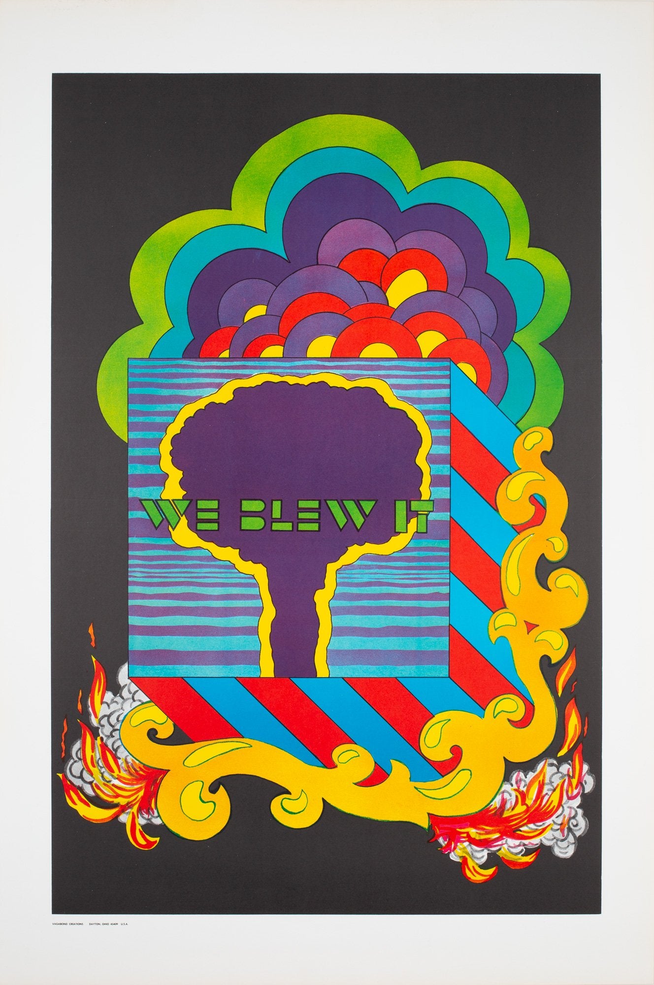 We Blew It 1970s American Political/Protest Anti-War Atomic Bomb Poster