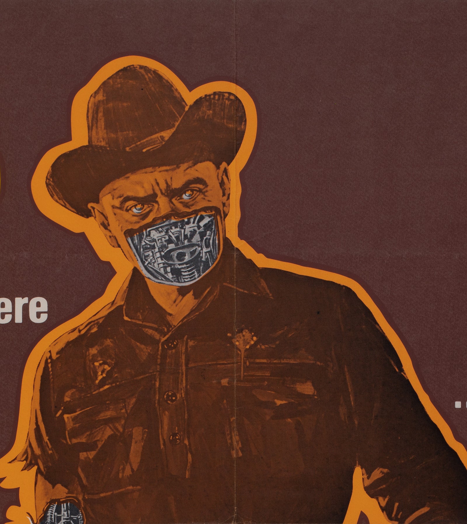 Westworld 1973 UK Quad Style B Film Movie Poster, Adams - detail