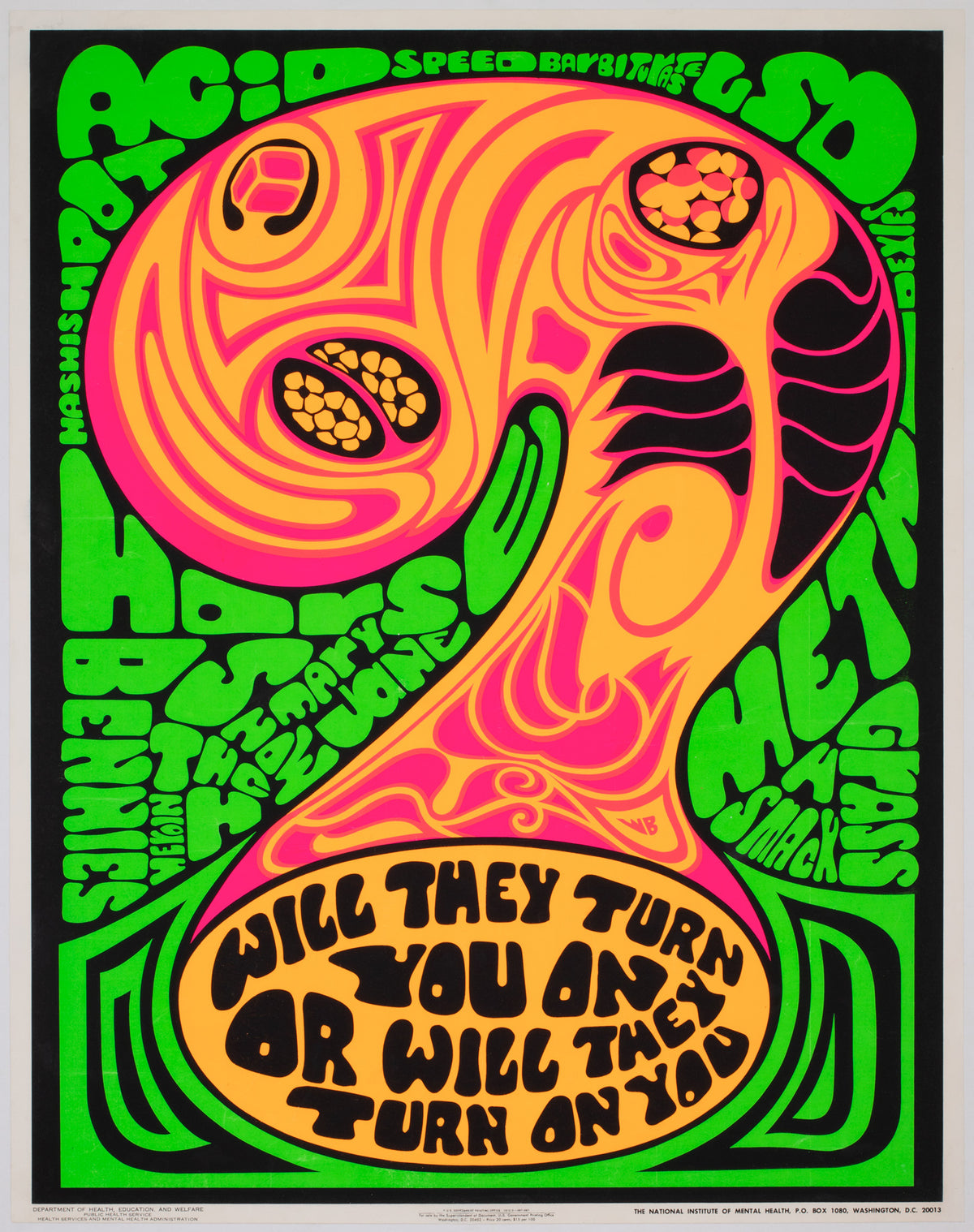 Will They Turn You On 1970 American Anti Drugs Poster