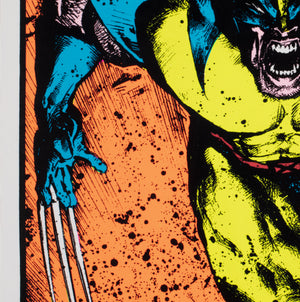 Wolverine 1996 Blacklight X-Men Marvel Vintage Poster - detail