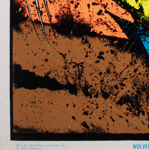 Wolverine 1996 Blacklight X-Men Marvel Vintage Poster - detail