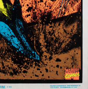 Wolverine 1996 Blacklight X-Men Marvel Vintage Poster - detail