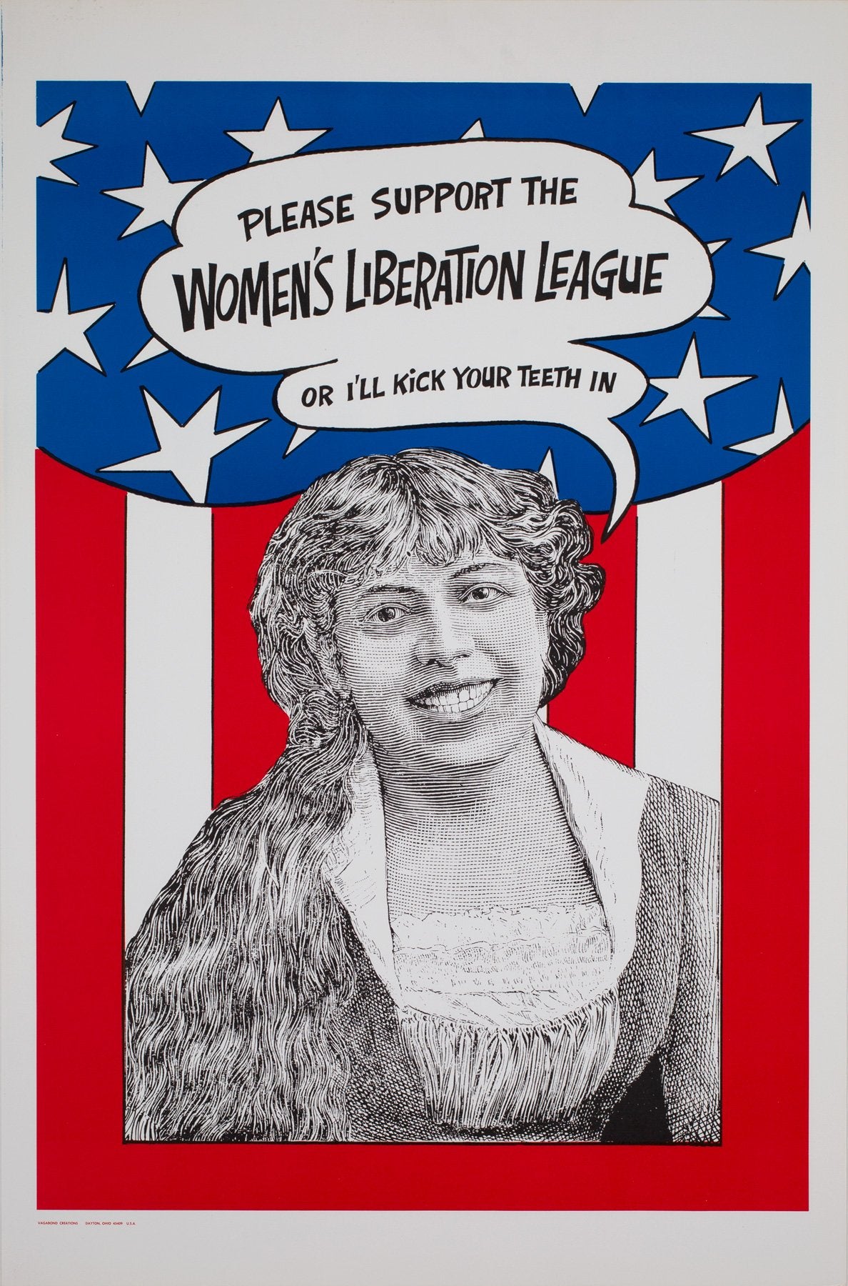 Women's Lib Punch Your Teeth In 1970s American Political / Protest Poster