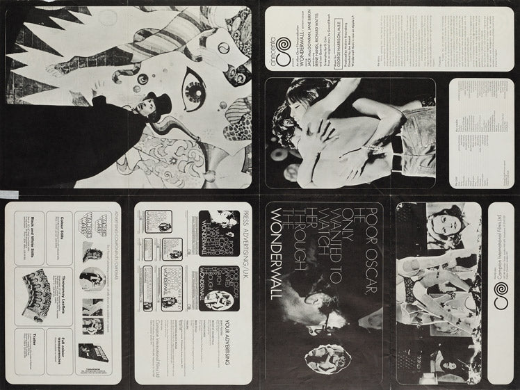 Wonderwall 1960 UK Quad original film movie poster back