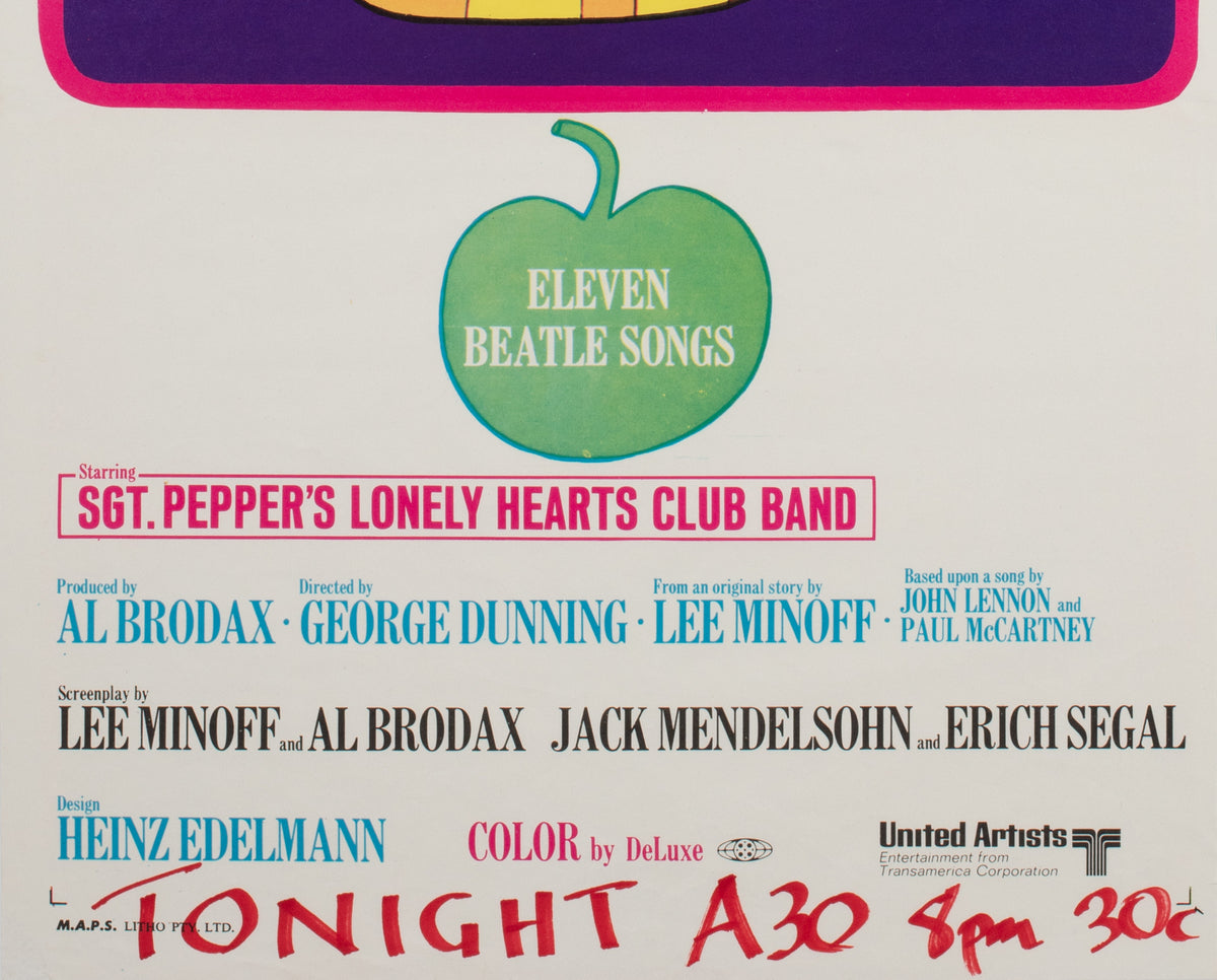 Yellow Submarine 1968 Australian Daybill Film Poster - detailX