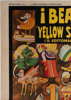 Yellow Submarine 1968 Italian 4 Foglio Film Movie Poster, Beatles - detail