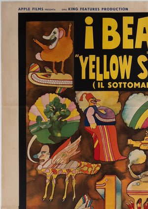 Yellow Submarine 1968 Italian 4 Foglio Film Movie Poster, Beatles - detail