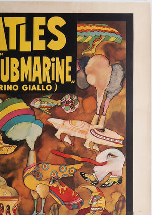 Yellow Submarine 1968 Italian 4 Foglio Film Movie Poster, Beatles - detail